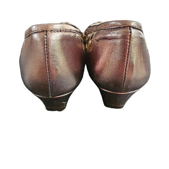 Amalfi By Rangoni Women's Silver & Bronze Woven Leather Shoes, 1" Heel, Size 9N - Picture 5 of 9